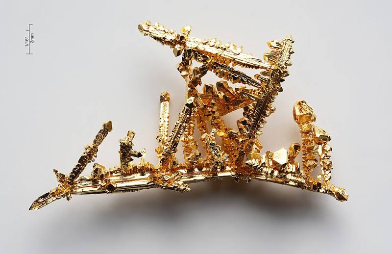 Gold jewelry on display