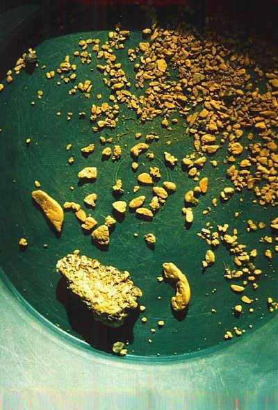 A natural gold nugget