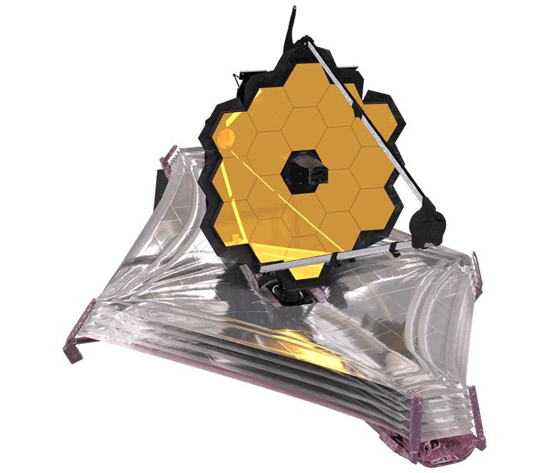 The James Webb Space Telescope with its gold-coated mirror segments