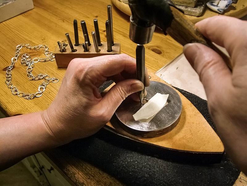 Hallmarks stamped on precious metal