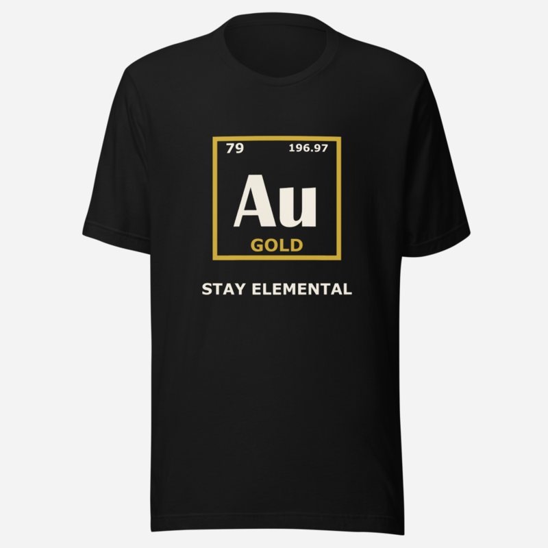 Gold For Real Au 79 Element Tee in Black