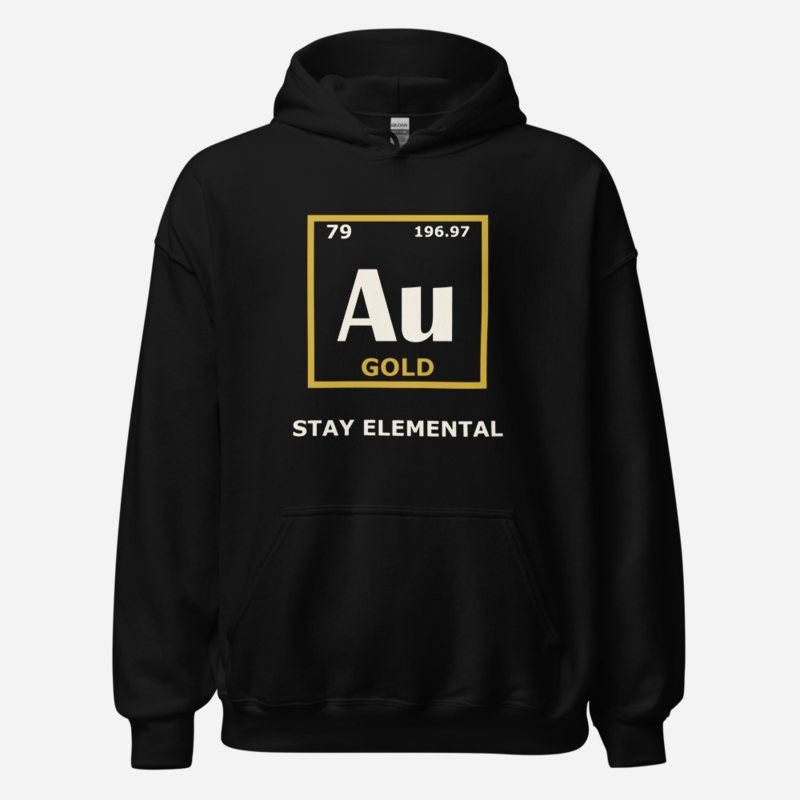 Gold For Real Au 79 Element Hoodie in Black