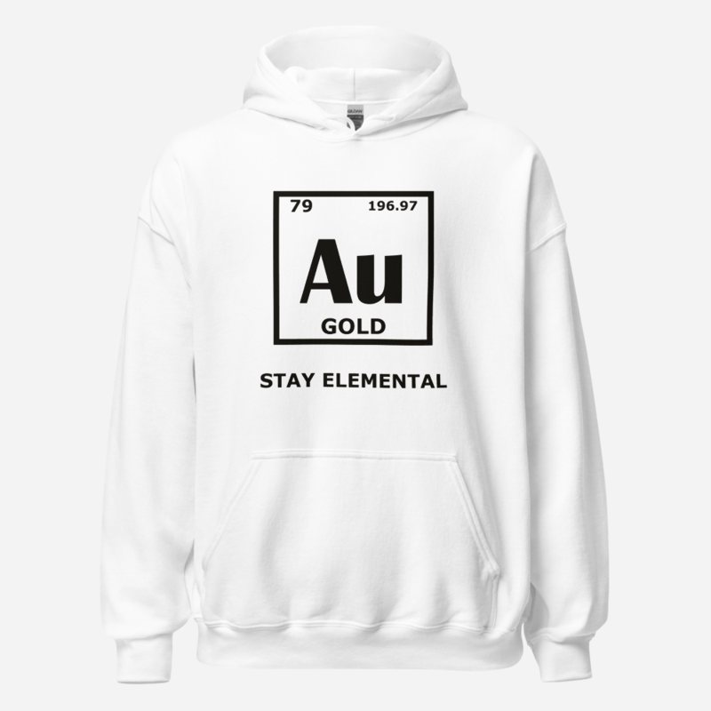 Gold For Real Au 79 Element Hoodie in White