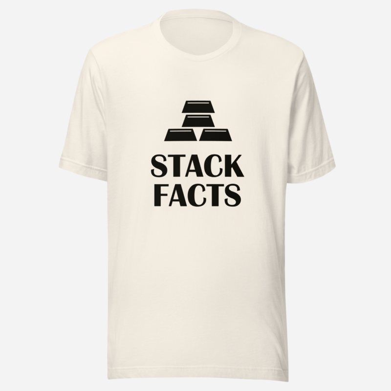 Gold For Real Stack Facts Tee in Vintage White