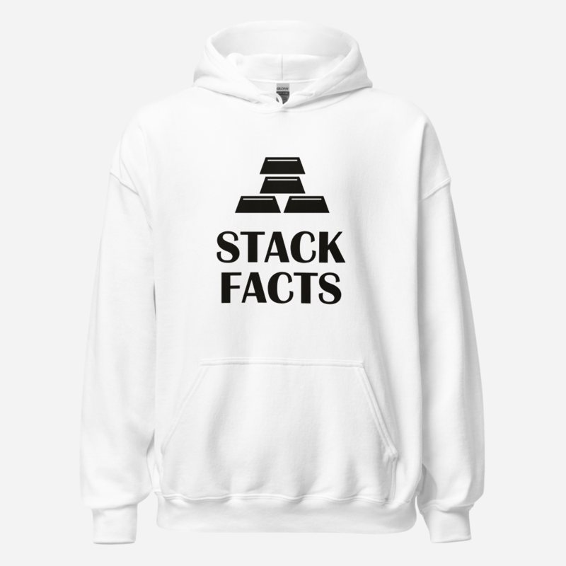 Gold For Real Stack Facts Hoodie White