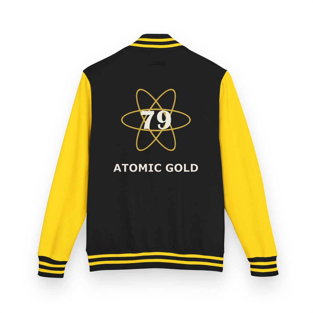 Gold For Real Atomic Gold 79 Varsity Jacket in Jet Black/Sun Yellow