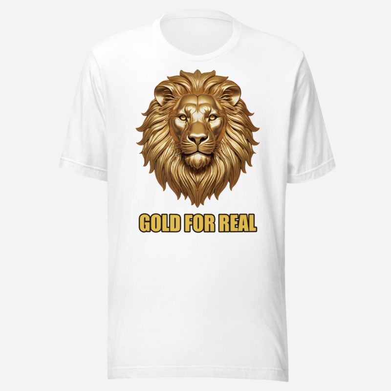 Gold For Real Golden Lion Tee White