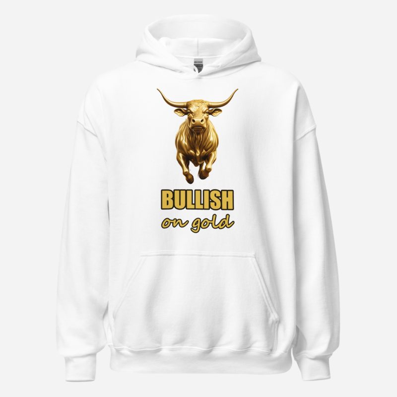 Gold For Real Bullish On Gold Hoodie in White
