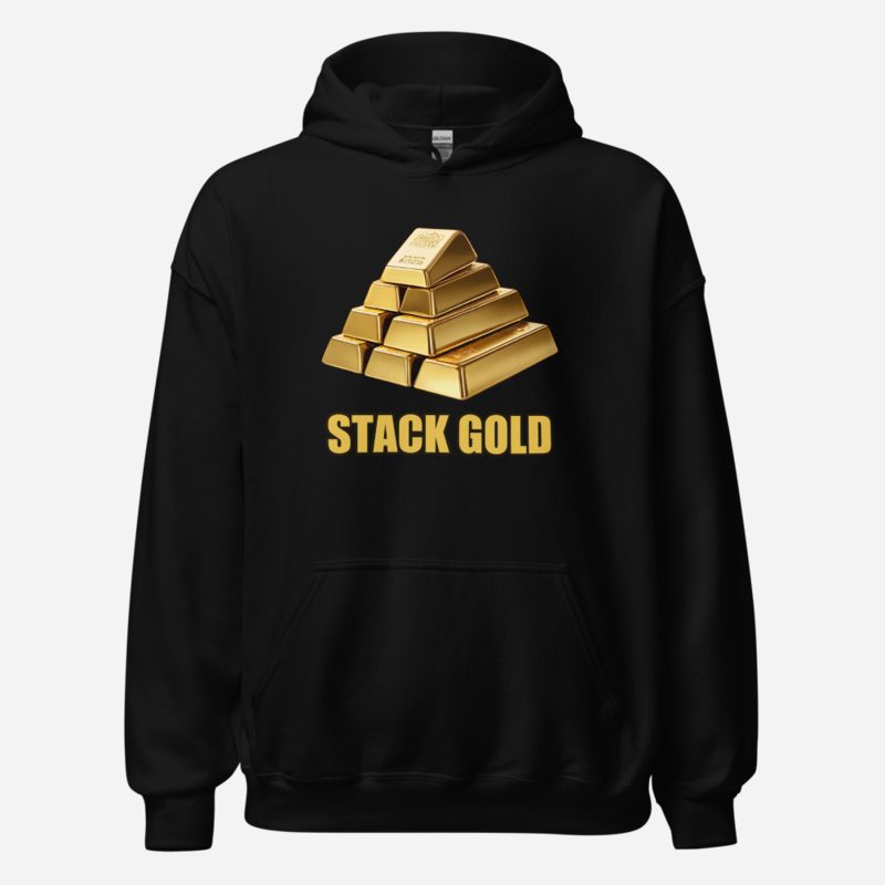 Gold For Real Stack Gold Bars Hoodie Black