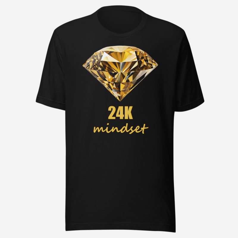 Gold For Real 24K Mindset Diamond Tee Black
