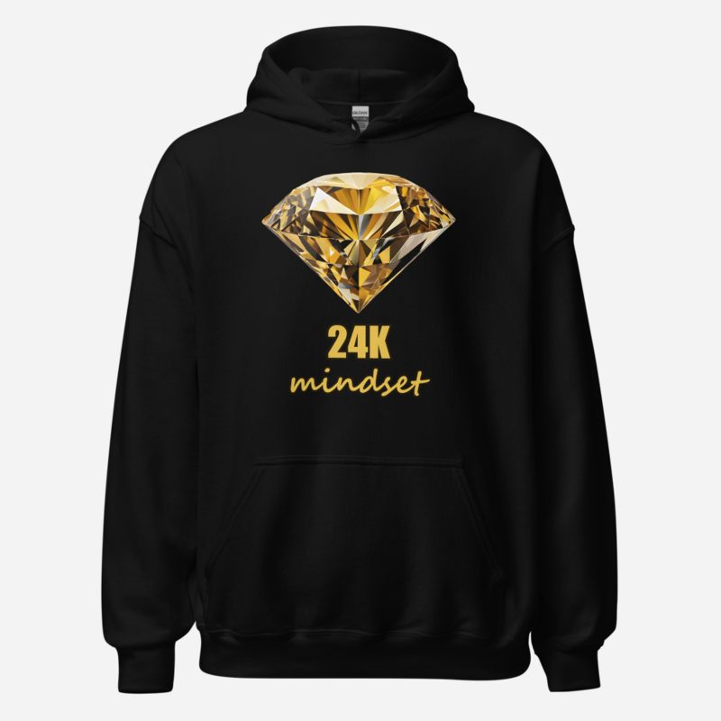Gold For Real 24K Mindset Diamond Hoodie Black