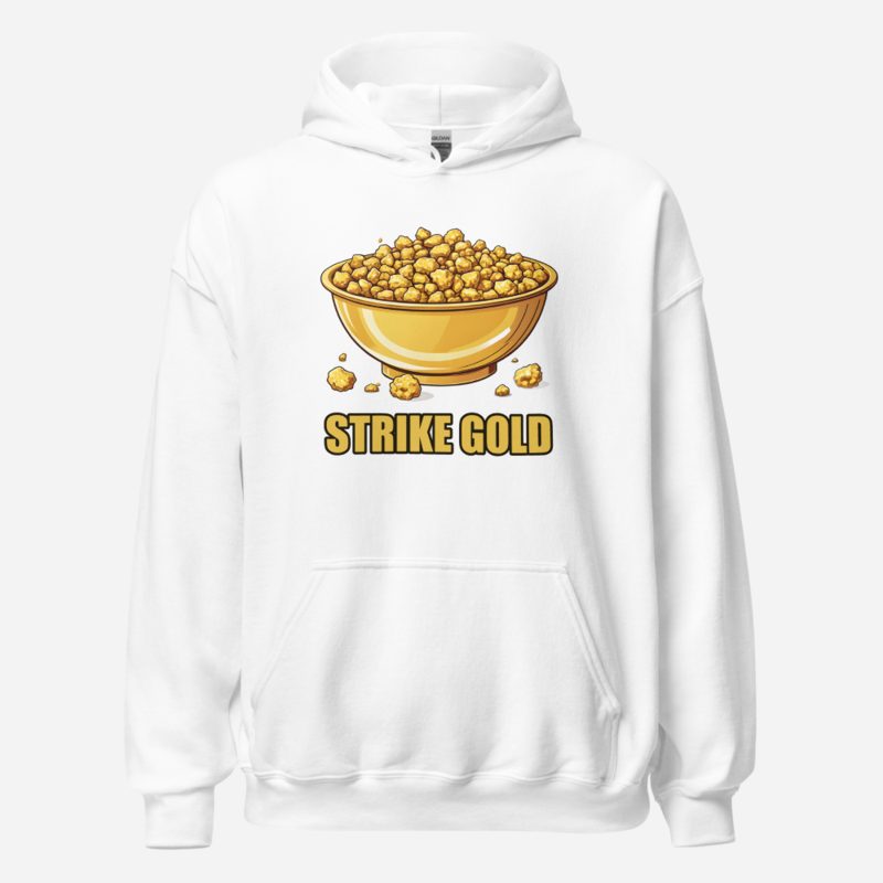 Gold For Real Strike Gold Pan Hoodie White