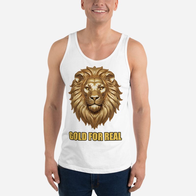 Gold For Real Golden Lion Tank White