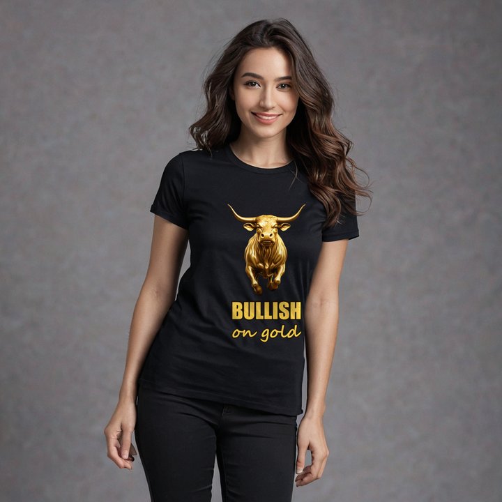 Gold For Real Bullish On Gold Tee in Black