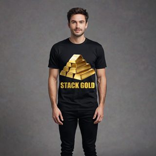 Gold For Real Stack Gold Bars Tee AI model