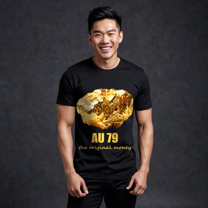 Gold For Real AU 79 Nugget Tee in Black