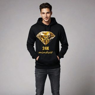 Gold For Real 24K Mindset Diamond Hoodie AI model